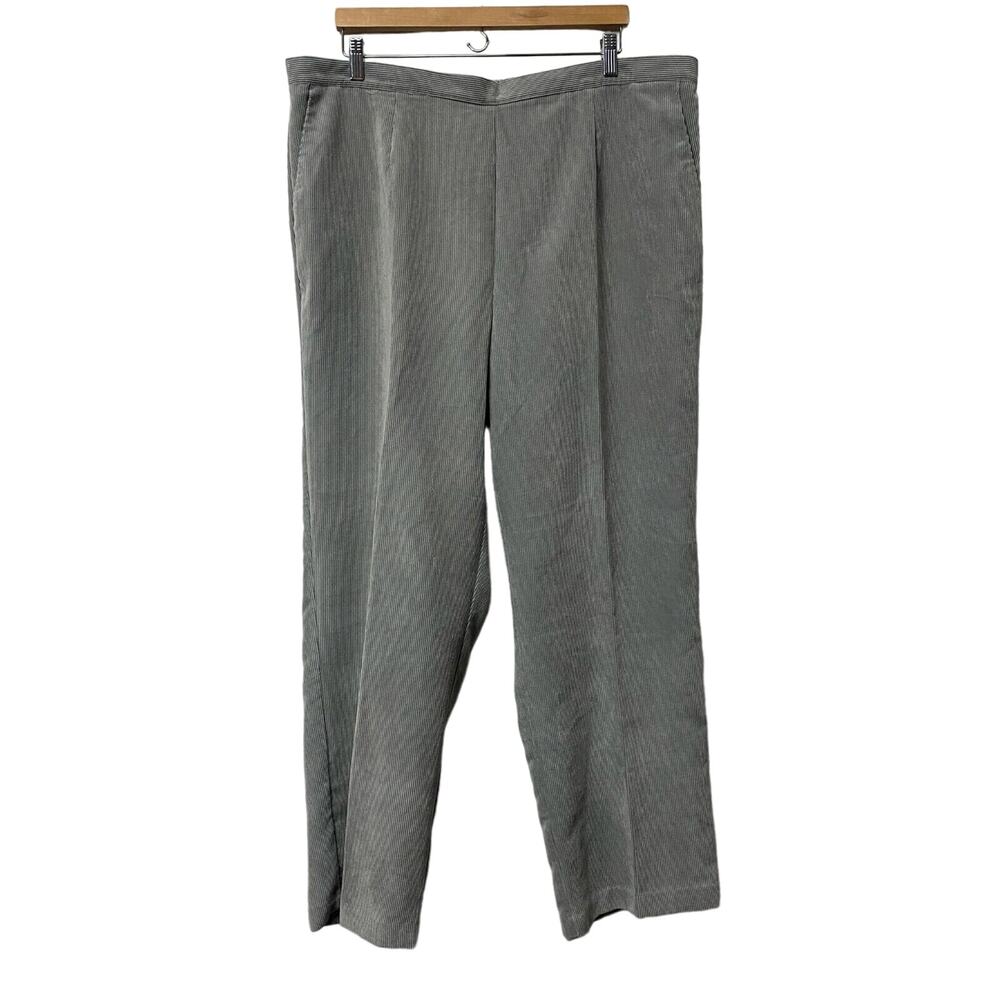Alfred‎ Dunner Sz 22 Prop Medium Corduroy Pants Elastic Comfort Waist Pocket